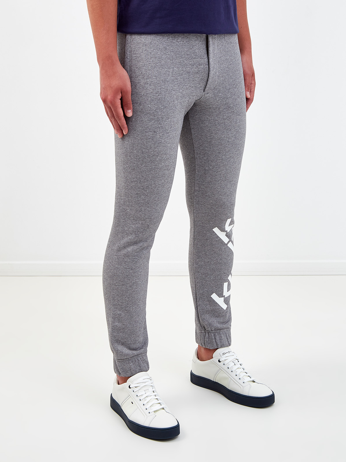 Спортивные брюки-джоггеры из плотного хлопка KENZO, цвет серый, размер L;S - фото 3